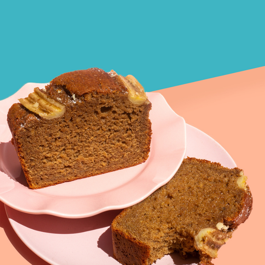 Gluten free banana bread on a plate