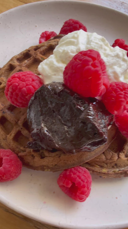 Choc Avocado Protein Waffles by @glowbygrace__ on Instagram